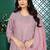 Light pink chinon stitched top with stitched chinon bottom and chinon dupatta 3/4 sleeve embroidered straight kurta