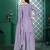 Light purple chinon stitched top with stitched chinon bottom and chinon dupatta 3/4 sleeve embroidered straight kurta