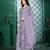 Light purple chinon stitched top with stitched chinon bottom and chinon dupatta 3/4 sleeve embroidered straight kurta