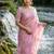 Pink Color embroidery beats work Silk Blend Saree
