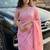 Pink Color embroidery beats work Silk Blend Saree