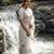 White Color embroidery beats work Silk Blend Saree