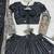  Light Black traditional lehenga choli with heavy border work & elegant dupatta