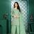 Teal chinon stitched top with stitched chinon bottom and chinon dupatta 3/4 sleeve embroidered straight kurta