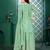 Teal chinon stitched top with stitched chinon bottom and chinon dupatta 3/4 sleeve embroidered straight kurta