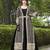 Black faux georgette full sleeve embroidered gown with jacket and dupatta