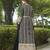 Black faux georgette full sleeve embroidered gown with jacket and dupatta