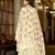 Cream chinon stitched top with stitched chinon bottom and chinon dupatta 3/4 sleeve embroidered straight kurta