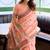 Peach linen jacquard woven saree with blouse