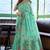 Turquoise linen jacquard woven saree with blouse