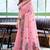 Pink linen jacquard woven saree with blouse