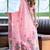 Pink linen jacquard woven saree with blouse