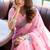 Pink linen jacquard woven saree with blouse