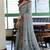 Grey linen jacquard woven saree with blouse