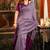 Lavender mal cotton contrast pallu with fancy tassels saree with blouse