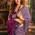 Lavender mal cotton contrast pallu with fancy tassels saree with blouse