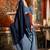 Navy blue mal cotton contrast pallu with fancy tassels saree with blouse