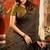 Brown mal cotton contrast pallu with fancy tassels saree with blouse