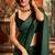 Green mal cotton contrast pallu with fancy tassels saree with blouse
