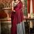 Maroon mal cotton contrast pallu with fancy tassels saree with blouse