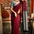Maroon mal cotton contrast pallu with fancy tassels saree with blouse