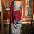 Maroon mal cotton contrast pallu with fancy tassels saree with blouse