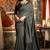 Grey mal cotton contrast pallu with fancy tassels saree with blouse