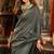 Grey mal cotton contrast pallu with fancy tassels saree with blouse