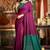 Magenta mal cotton contrast pallu with fancy tassels saree with blouse