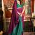 Magenta mal cotton contrast pallu with fancy tassels saree with blouse