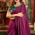 Magenta mal cotton contrast pallu with fancy tassels saree with blouse
