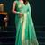 Sea green munga cotton mina work with zari border & cute finish saree with blouse
