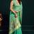 Sea green munga cotton mina work with zari border & cute finish saree with blouse