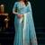 Sky blue munga cotton mina work with zari border & cute finish saree with blouse