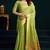 Parrot green munga cotton mina work with zari border & cute finish saree with blouse