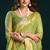 Parrot green munga cotton mina work with zari border & cute finish saree with blouse