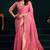 Pink munga cotton mina work with zari border & cute finish saree with blouse