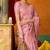 Pink woven work with saree with blouse