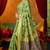 Green woven work with saree with blouse
