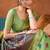 Green woven work with saree with blouse