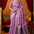 Lavender woven work with saree with blouse