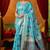 Sky blue woven work with saree with blouse