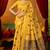 Mustard woven work with saree with blouse