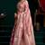 Pink satin silk jacquard woven with fancy saree with blouse
