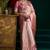 Pink satin silk jacquard woven with fancy saree with blouse