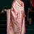 Pink satin silk jacquard woven with fancy saree with blouse