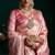 Pink satin silk jacquard woven with fancy saree with blouse