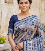 New Designer Banarasi Soft Silk Woven Saree with Blouse Set For Women's