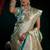 Aqua blue satin silk jacquard woven with fancy saree with blouse
