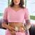 Pink linen jacquard woven saree with blouse